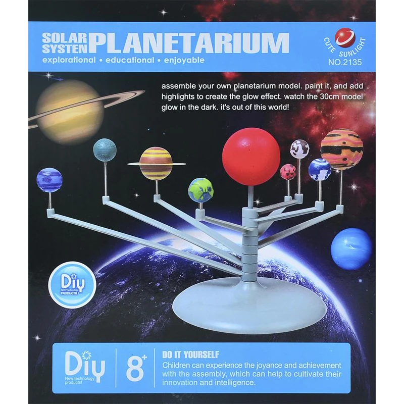 Детская картины DIY игрушка комплект DIY солнечной Системы исследовать девять планет Пособия по астрономии науки выставочный проект образования Craft игрушки