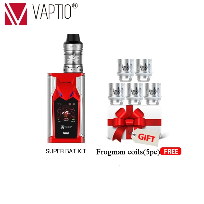 GIFT VAPTIO SUPER BAT 220W Vape kit electronic cigarette 220W Box MOD 0.1ohm to 5.0ohm coils head 2.0ml tank 510 thread Vape Mod GIFT VAPTIO SUPER BAT 220W Vape kit electronic cigarette 220W Box MOD 0.1ohm to 5.0ohm coils head 2.0ml tank 510 thread Vape Mod