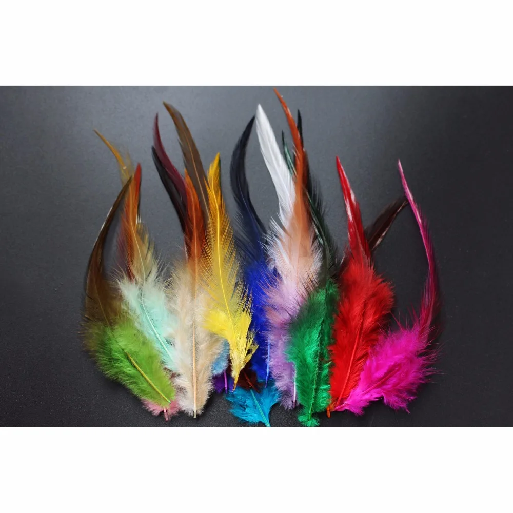 

Tigofly 60 Pcs/lot 15 Assorted Colors Cock Saddle Hackles Length 10-15cm Fly Tying Feathers Materials