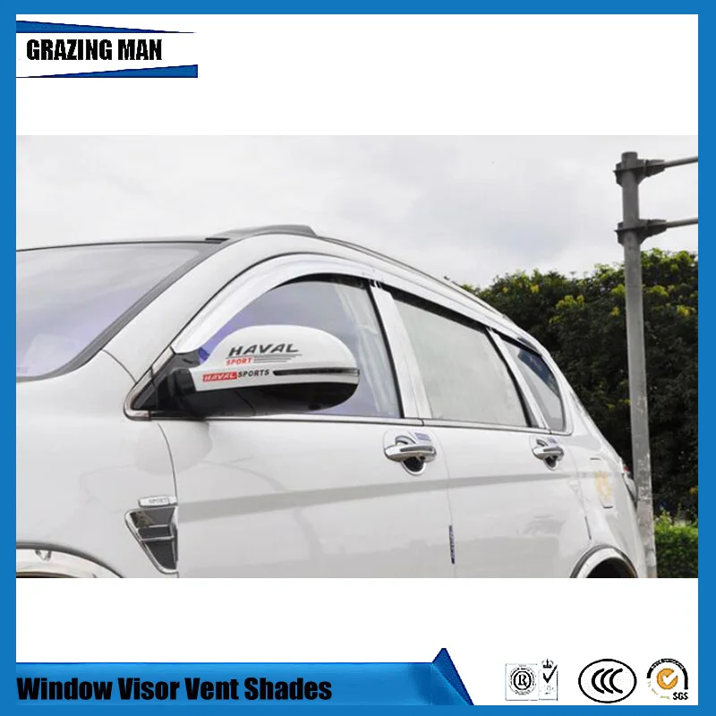 

Sun visor 6 Plating chrome Car Window Visor Wind Deflector Sun Rain Guard Defletor for HAVAL H6