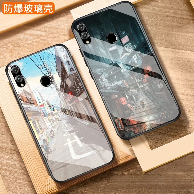 Для Huawei Honor 8C чехол Роскошный силиконовый край с жестким 3D покрытием Закаленное
