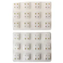 12 пар золотых сережек для пирсинга, набор гипоаллергенных сережек-бабочек, медные кристаллы, мини 3 мм, CZ серьги-гвоздики, ювелирное изделие