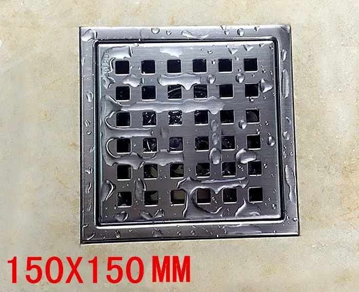 150x150 мм Плитка Вставка квадратный Пол Отходов решетки душ слив 304 нержавеющая сталь анти-запах трап DR059
