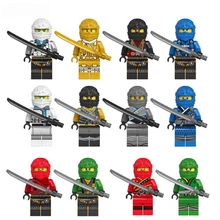 12Pcs/set New Compatible LegoINGlys Ninja Kai Jay Lloyd Minifigure Bricks Building Blocks Figures Toys For Boys Gift the ninjagoes movie temple weapon ninja blocks kai lloyd nya action figure set compatible legoinglys gift for kid friends