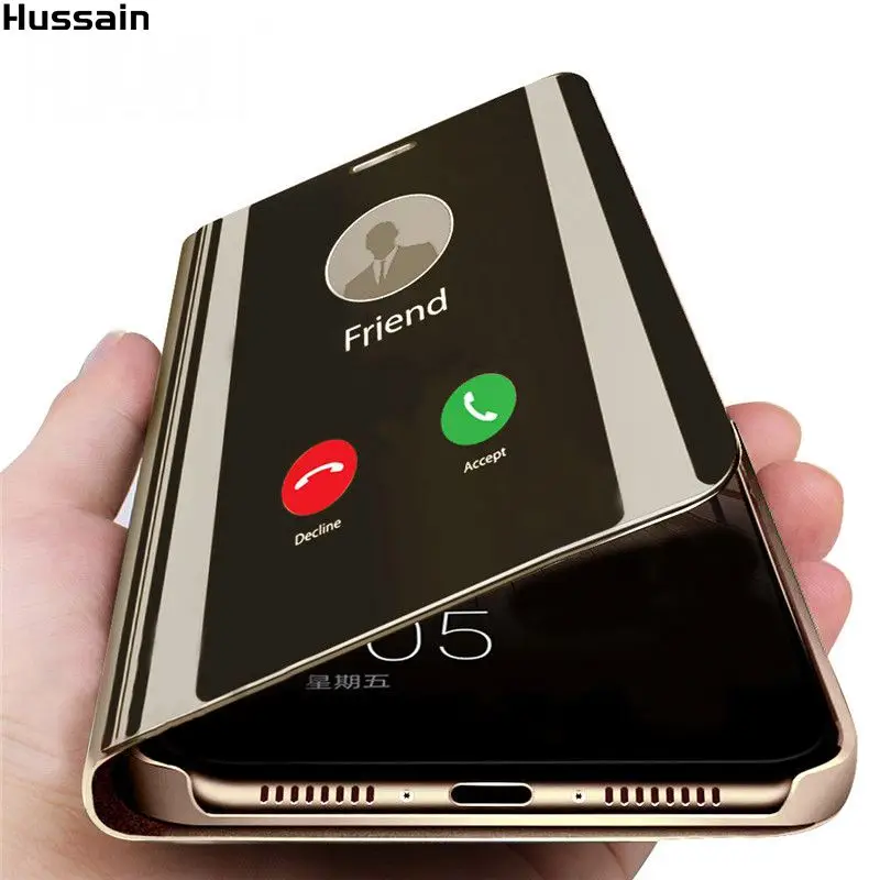 

Hussain Mirror Flip Case For Huawei P20 Lite P30 Pro Protective Case For P30 Mate 20 Pro Y6 Prime 2018 Y9 2018 Phone Cove Cases