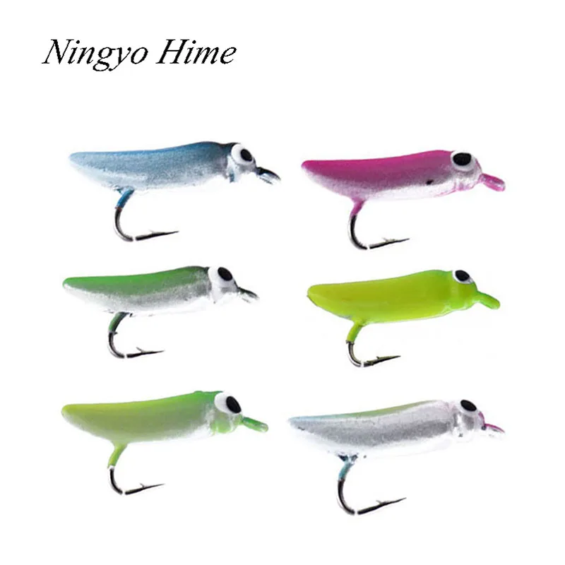 Приманка Ningyo Hime 6 шт./лот для зимней подледной рыбалки 1 г/1 9 см миниатюрная