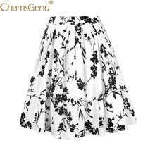 Женская винтажная трапециевидная плиссированная Расклешенная юбка средней длины с цветочным принтом и высокой талией, женские модные повседневные вечерние юбки 906