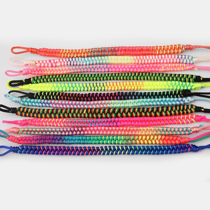 12 шт многоцветные плетеные браслеты дружбы ручной работы в стиле бохо, винтажные браслеты с подвесками из хлопковой веревки, ювелирные изделия