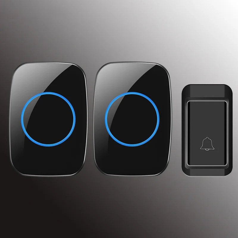

110-240V Self Powered Wireless Doorbell 120M Remote Control Waterproof Smart Doorbell 1V2 Home Doorbell Customizable Plug