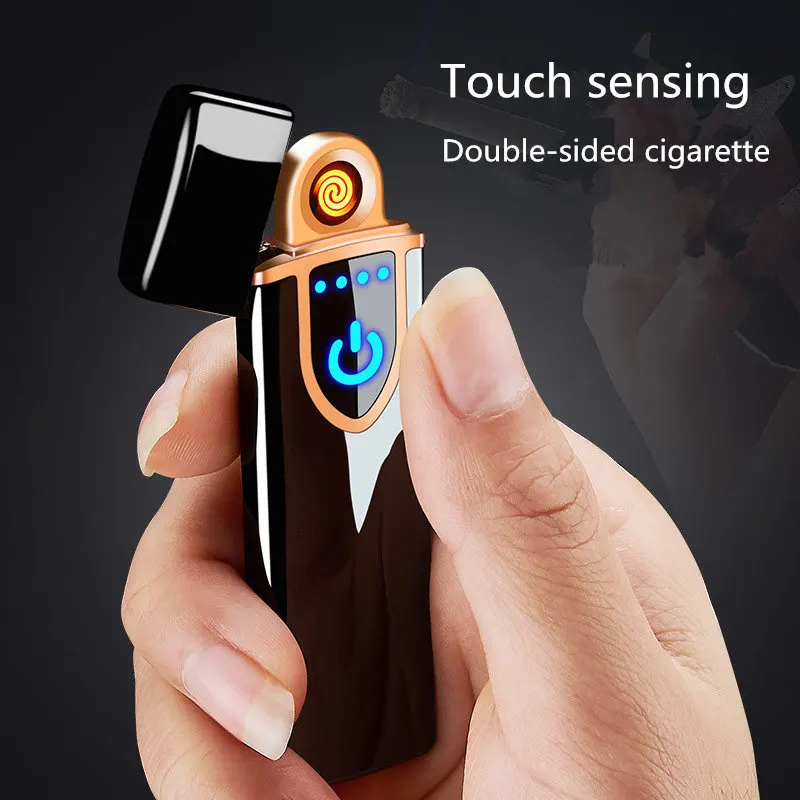 Сенсорный экран сигарета зажигалка, usb-зажигалка ветрозащитный негорящий перезаряжаемая Электронная зажигалка для сигар, электрическая зажигалка