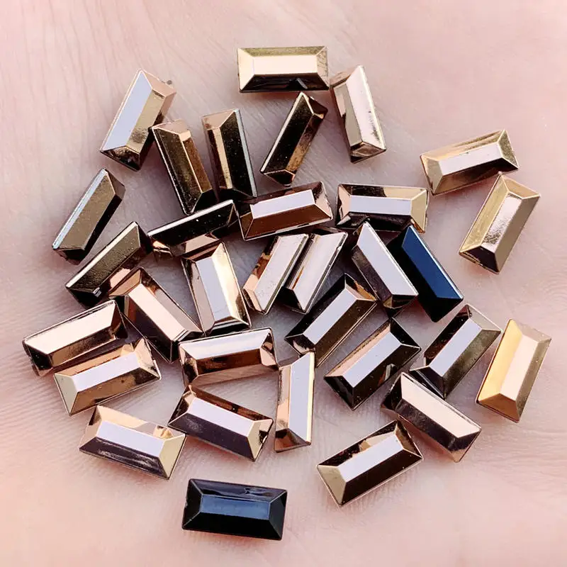

100pcs Flat Back Strass Nail Crystal Rhinestones AB Rectangle Design Decoration 3D Gem Charm Manicure Jewelry Stone