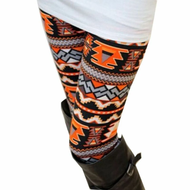 

Women's pants Fashion Casual Warm Knitted Colorful Print Skinny Stretch Tights Pants