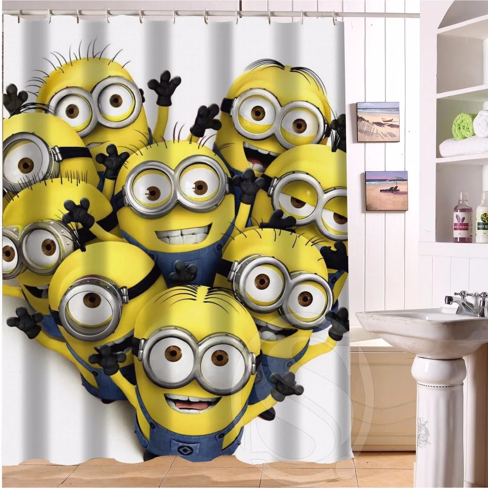 H+P284 Hot Sale Minions1 Custom waterproof Shower Curtain Bathroom