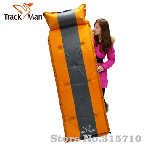 Trackman شخص واحد Outdoo تضخيم الذات وسادة النوم مع وسادة التخييم خيمة فراش السفر مقاوم للرطوبة حصيرة