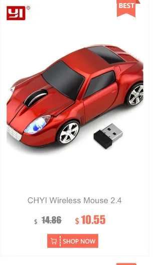 CHYI 2.4G Wireless Car Mouse SUV Sport Car Design Computer Mice 1600 DPI USB Optical 3D Gaming Mause White For PC Laptop