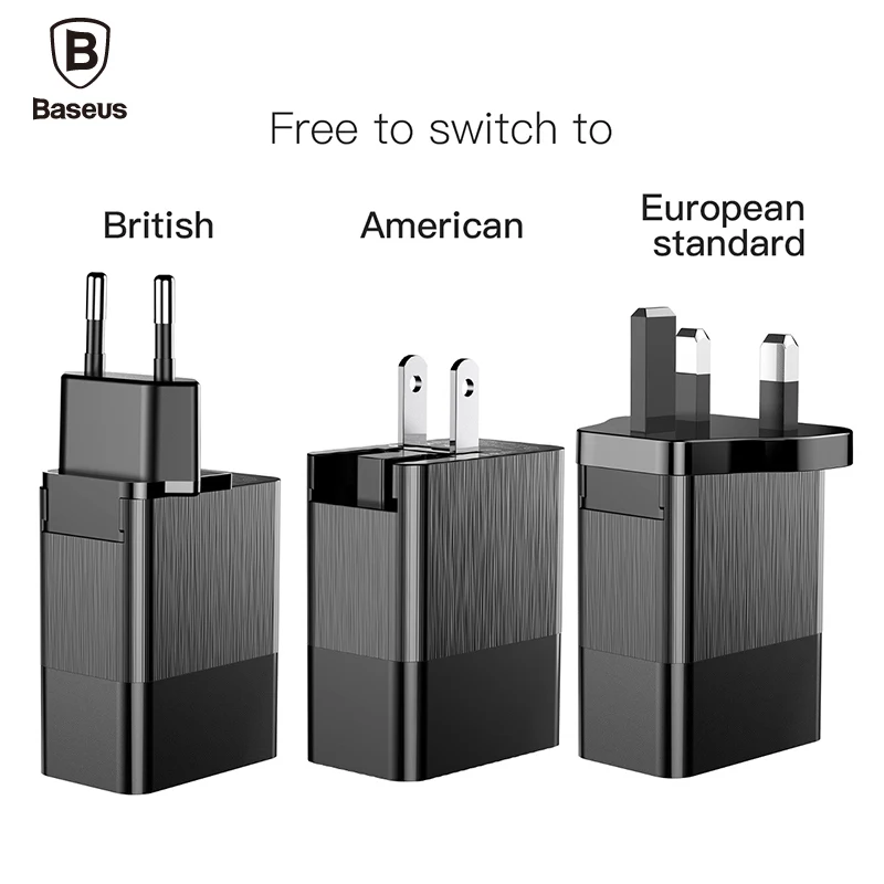 Baseus EU US UK штекер 3в1 USB зарядное устройство для iphone X samsung 2.4A дорожное настенное зарядное устройство адаптер переносной Чехол для мобильного телефона зарядное устройство USB