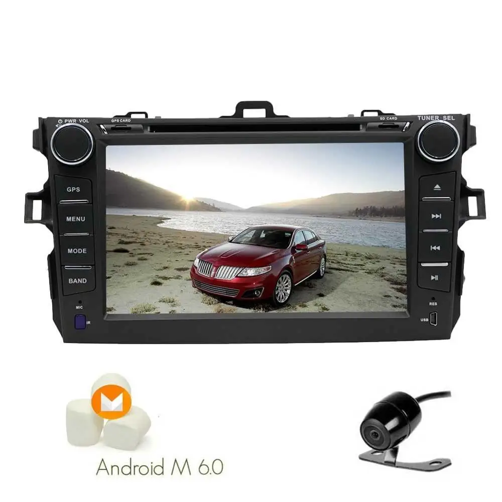 Android 6.0 for toyota Car GPS DVD Player Double Din GPS Car Stereo with Navigation for Toyata Corolla WiFi Headunit AM/FM Radio