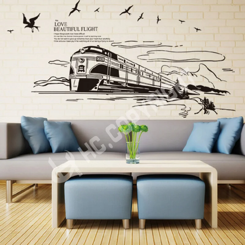 1pc Design High speed Rail Modern Train Wall Stickers Art Decals