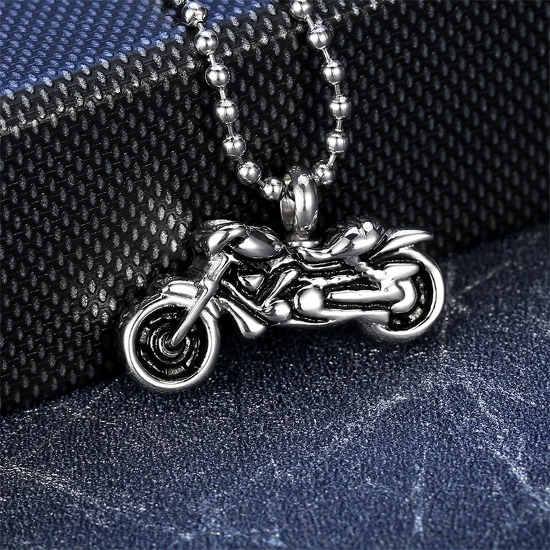 V. YA выгравированное панк-ожерелье с мотоциклом, заказной пепел, памятный кулон для женщин, ожерелье из нержавеющей стали для кремации урн