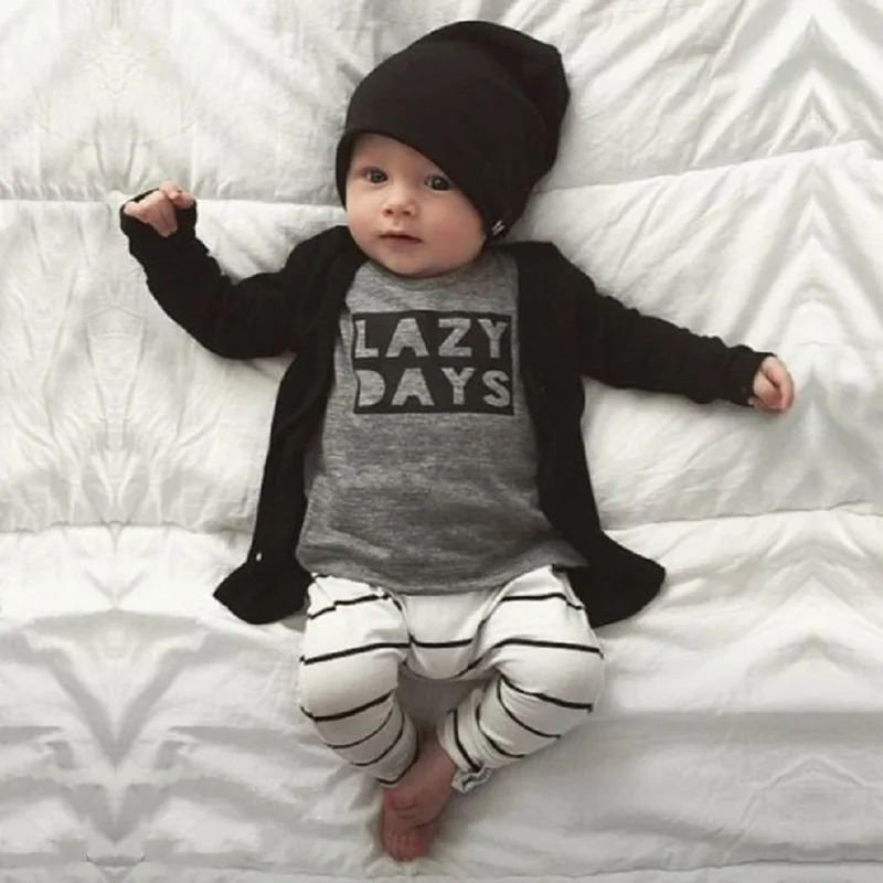 

Baby Clothing Set Autumn Baby Boy Clothes Fashion Cotton Long-sleeved Letter T-shirt+Pants Newborn Baby Girl Clothing Set