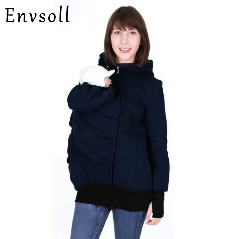 

Envsoll Plus Size S-2XL Parenting Child 2017 Autumn Winter Three Features Mother Kangaroo Hoodie Women Pullovers Mother Clothes