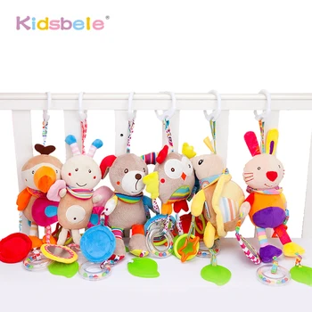 

Baby Infant Animal Owl Doggie Rabbit Soft Rattles Bed Crib Stroller Rattles Bell Hanging Grasp Exercise Stuffed Toy