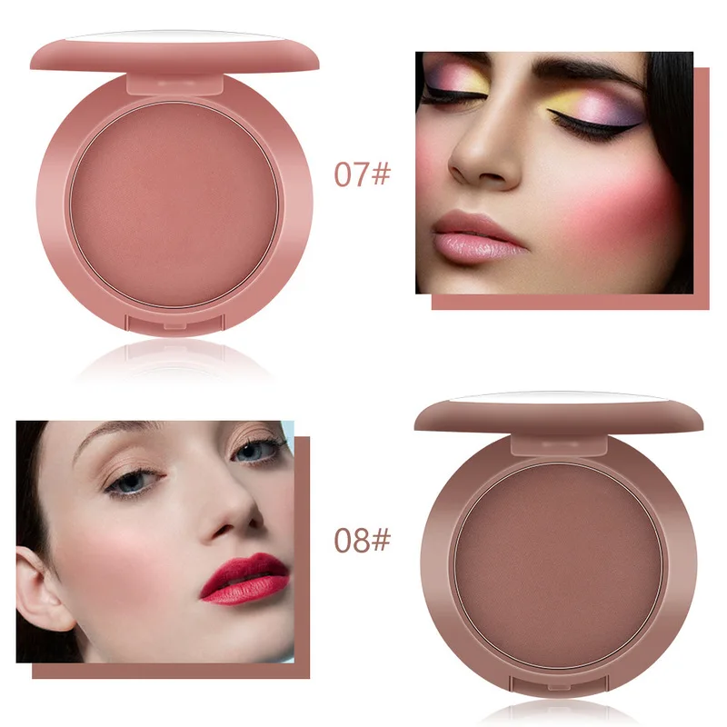 

12 Colors Foundation Matte Blush Rouge Powder Cake Contour Powder Natural Long Lasting Brighten Skin Gift For Women TSLM1