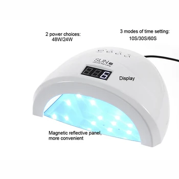 

SUN1S Professional LED/UV Lamp 24W/48W Nail Dryer Polish Gel Manicure Machine for Curing Nail Gel Art Tool