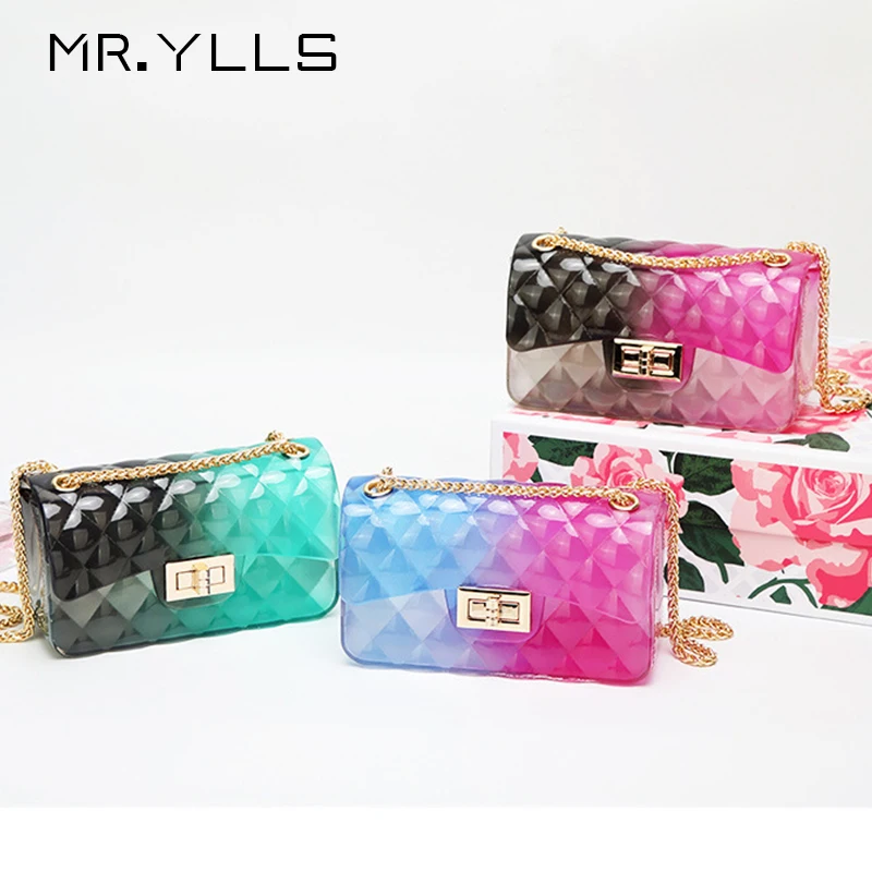 واضح شفاف Pvc حقيبة Lingge سلسلة هلام حقيبة يد سيدة لون الحلوى التدرج Crossbody حقيبة للنساء البسيطة حقيبة كتف مخلب واضح شفاف Pvc حقيبة Lingge سلسلة هلام حقيبة يد سيدة لون الحلوى التدرج Crossbody حقيبة للنساء البسيطة حقيبة كتف مخلب