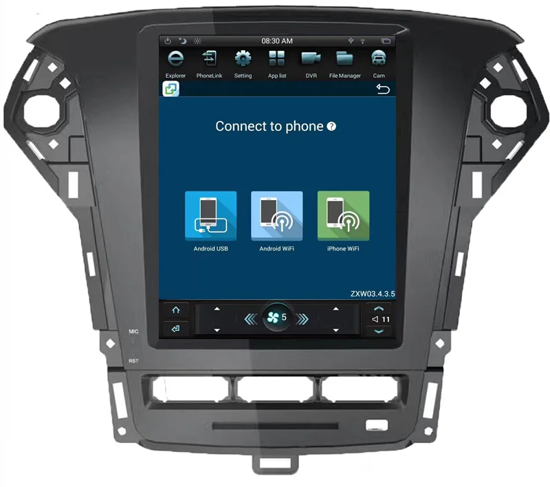 Best For Ford Mondeo 2013-2018 Vertical Screen Auto Audio 2GB+32GB 12.1" Tesla Android Car Radio GPS Multimedia Stereo 3