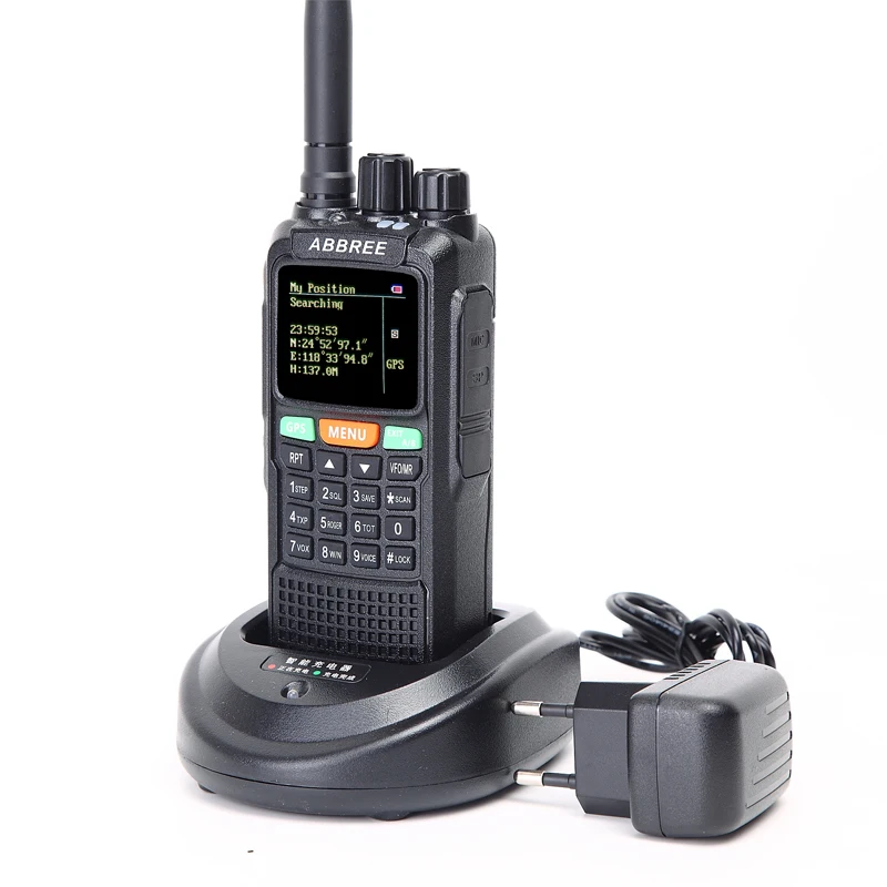 ABBREE AR-889G GPS SOS Walkie Talkie 10 Вт 999CH ночь Подсветка дуплексный Ретранслятор Dual Band получения радиолюбителей + кабель USB