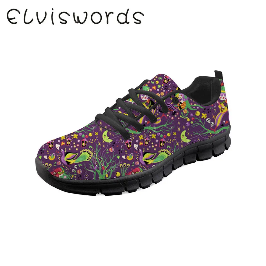 

Women's Shoes Flower Patterns Printed Sneakers Lightweight Lace-up Female Flat Shoes Girls Walk Soft Lightweight Shoes