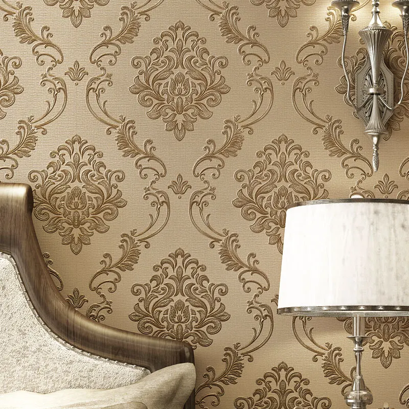 Classic European Style Wall papers Home Decor embossed 3D Damask Wallpaper Roll Bedroom Living Room Sofa TV Background Classic European Style Wall papers Home Decor embossed 3D Damask Wallpaper Roll Bedroom Living Room Sofa TV Background