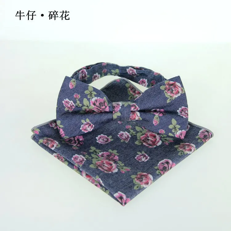 В английском стиле мужские галстуки платки устанавливает деловые костюмы с цветочным принтом для свадьбы тонкий Боути галстук Pocket Square Set
