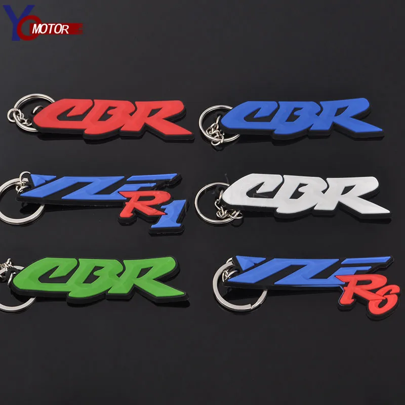 

For KAWASAKI Suzuki GSXR HONDA CBR KTM BMW DUCATI Rubber Motorcycle Keychain keyring Key Ring Motocross FOR YAMAHA YZF R6 R1