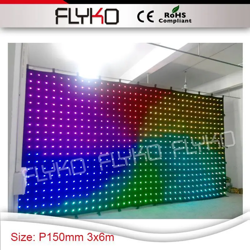 

video display Pixel15cm 3x6m stage background decoration flexible high quality led curtain stage booth