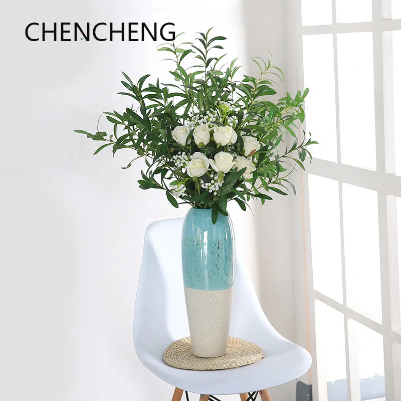 Искусственное растение CHENCHENG 100 см Имитация 6 ветвей оливковая ветка