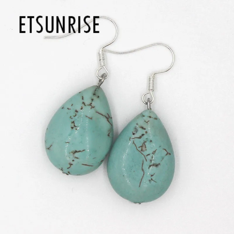 

ETSUNRISE E0006 handwork natural stone water drop beads fashion jewelry earrings for women