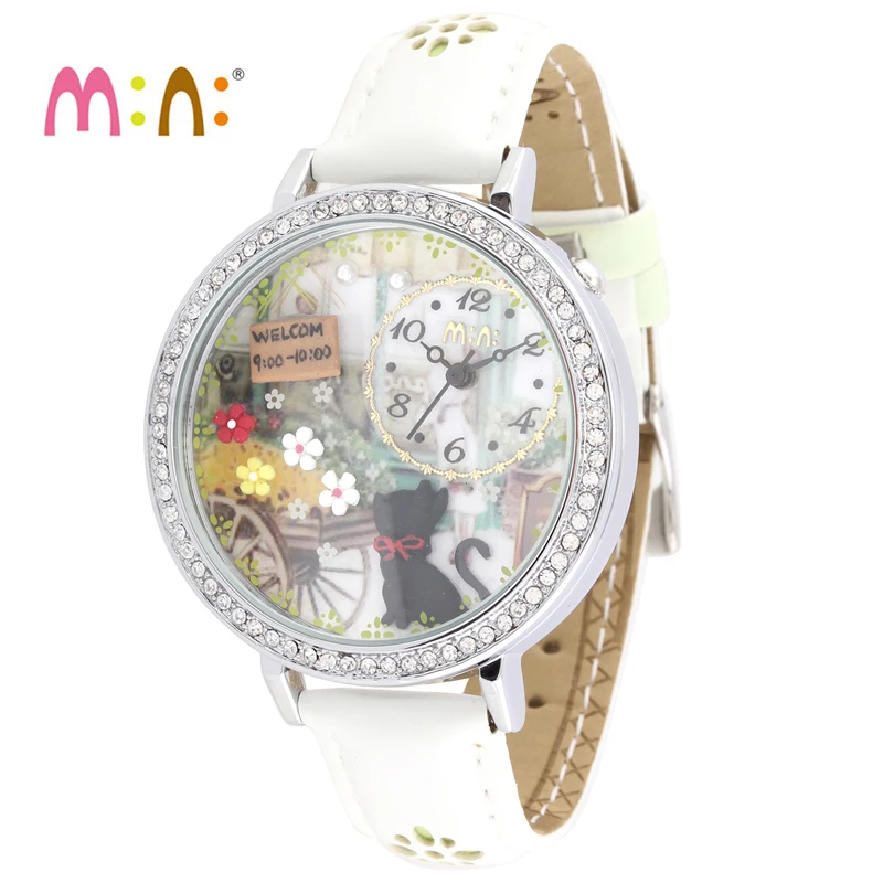 Reloj Mujer M:N: женские часы водонепроницаемые кварцевые наручные ручной работы с 3d