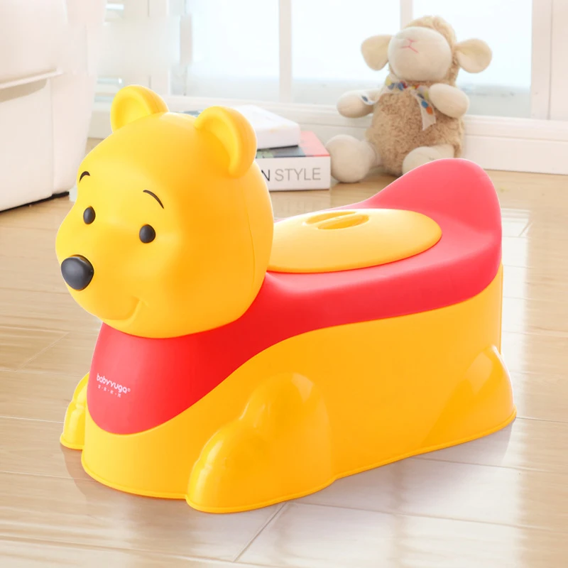 Cute Yellow Bear Style Baby Potty Training Shit Urine Pee Portable Baby