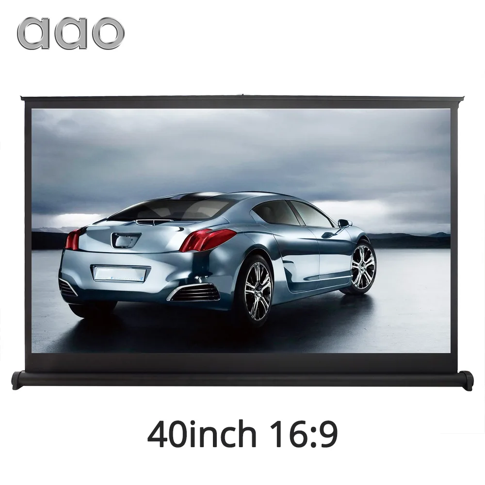 

AAO 40 inch 16:9 Portable Table Projection Screen Home Cinema Meeting 3D Movie LED DLP Flexible Beamer Projector Screen 40inch