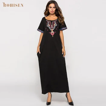 

BOHISEN Dashiki African Maxi Dresses For Women Formal Dress African Print Soft Half Sleeve Elegant Femme Clothing