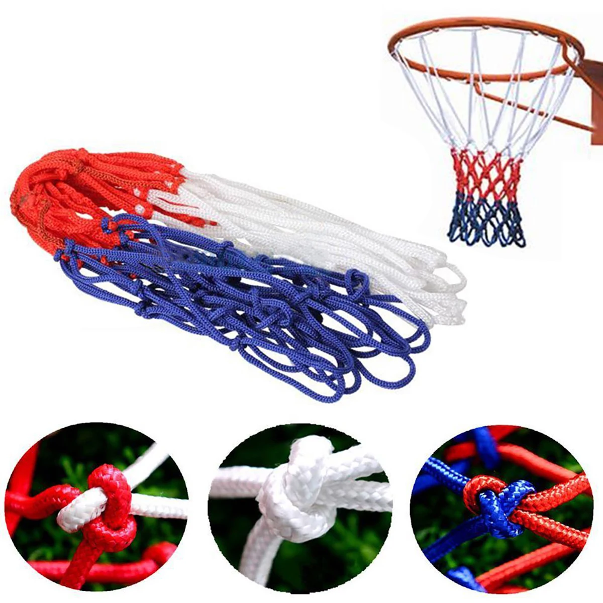 Mayitr Basketball Training Standard Basketball Mesh Nylon Thread Goal Hoop Net Outdoor Hanging Rim Backboard