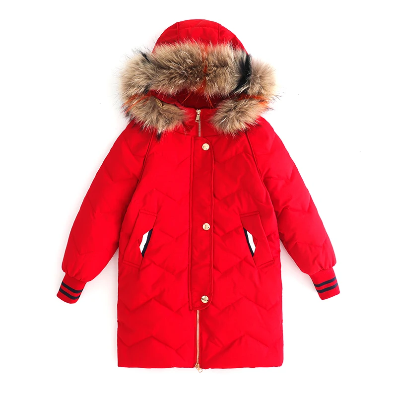 

Children's Down Jacket Girls Warm Coats Fur Collar Windproof Girl's Snow Wear Clothing Kids Thick Warm Jackets Down & Parka Coat