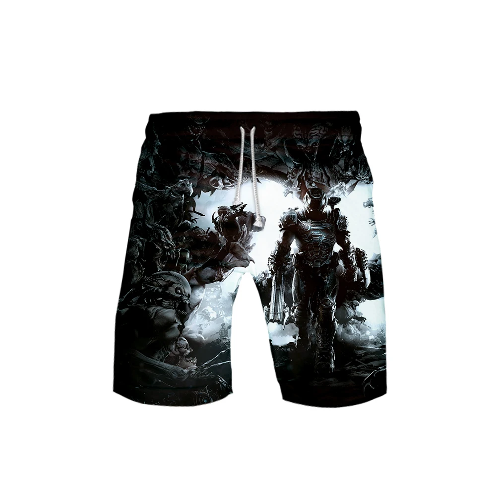 2019 Горячая стрельба игра Doom вечная доска 3D печать шорты мужские шорты летние шорты для пляжного досуга Детские крутые шорты Doom Eternal