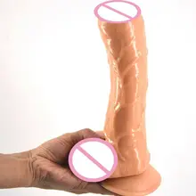 FAAK 23*5.5cm Tpr Skin Dildos Realistic Foreskin Penis Huge Dildo Sex Product For Woman Masturbation Couples Flirting Long Dick