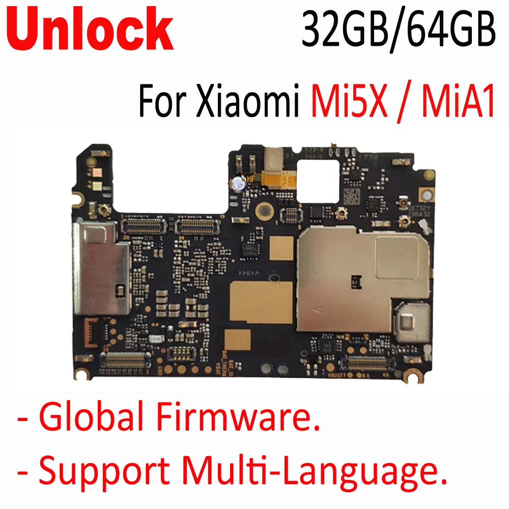 

Original Unlocked Mainboard For Xiaomi Mi5x mi 5x m5x MiA1 Mi A1 motherboard board card fee chipsets parts