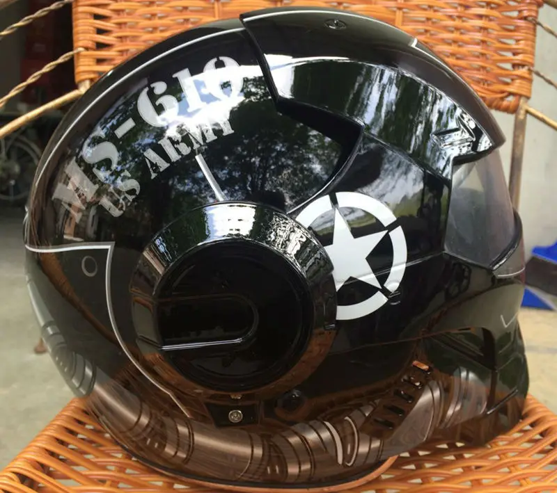 Яркий черный Masei Заку мотоциклетный шлем IRONMAN железный человек шлем половина шлем с открытым лицом шлем мотокросс 610