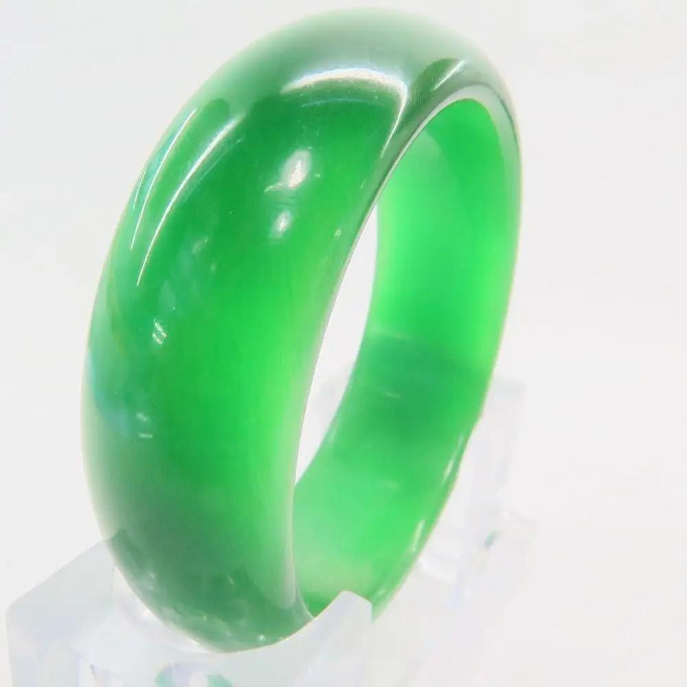 

New Green Cat's eye Bracelet Women & Child Smooth Bangle 56-61mm 16mmW 10.20 40