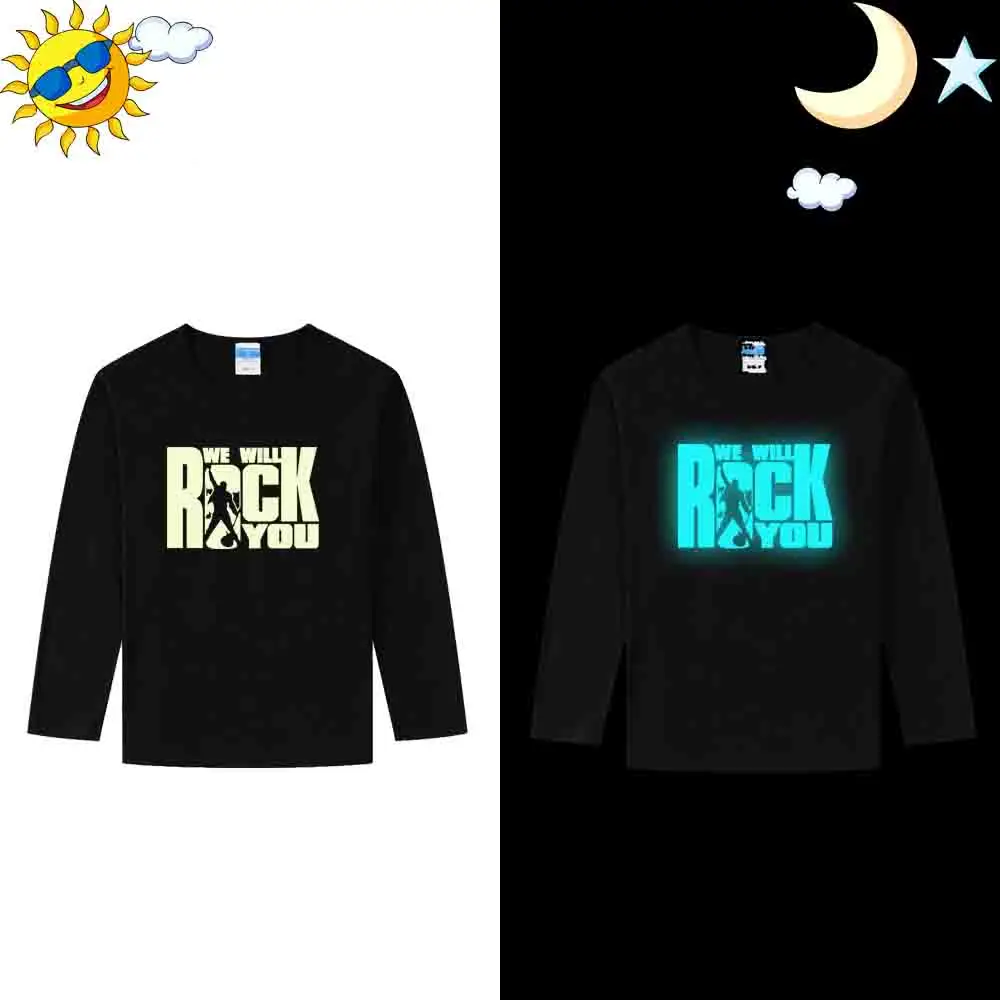 LYTLM queen Band Rock/футболки для мальчиков, Детская футболка Фредди Меркьюри, детская Корейская Футболка Harajuku для девочек, детская зимняя одежда для маленьких девочек - Цвет: Black Long Sleeve